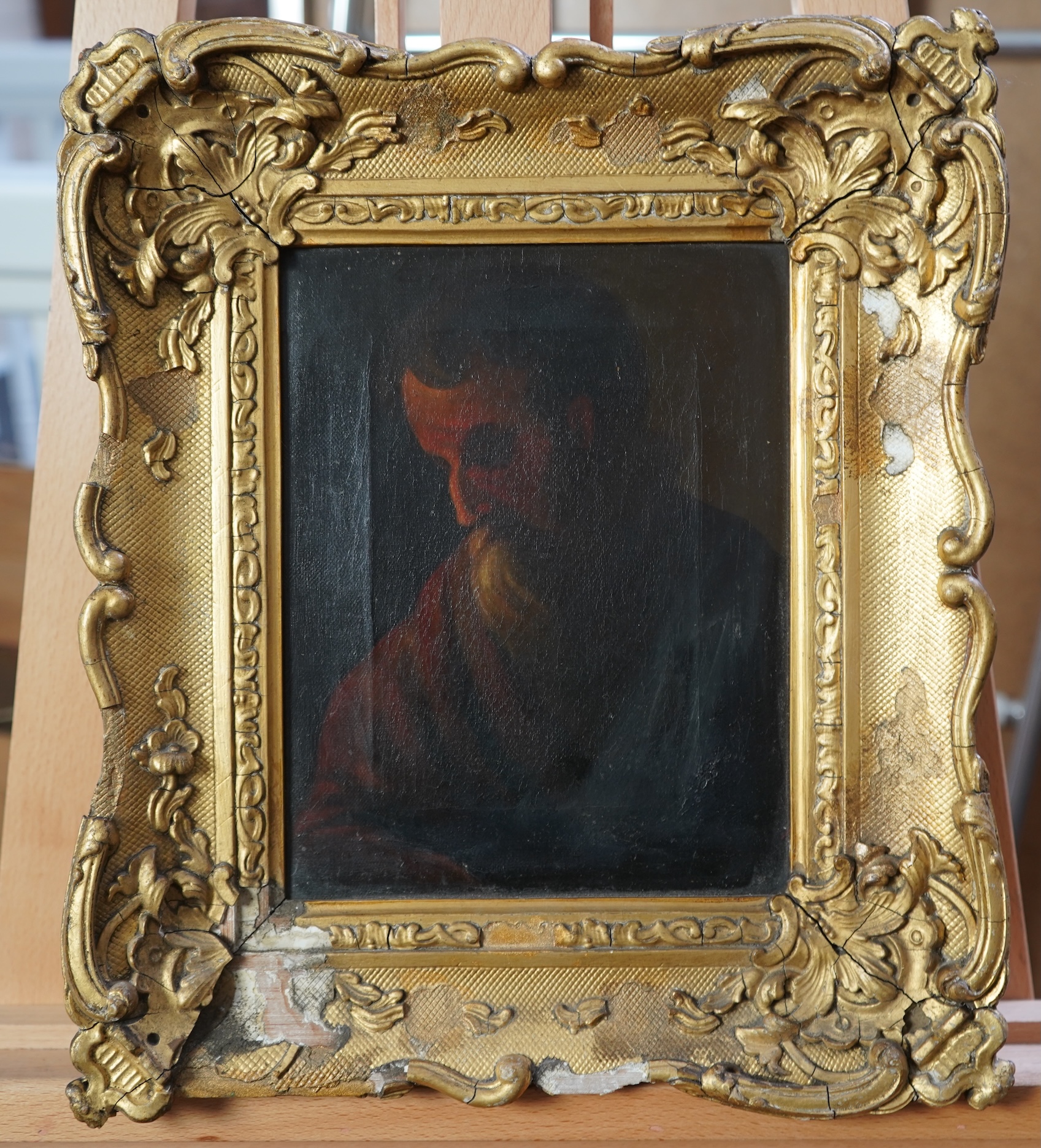 Dutch school, late 18th century, A profile portrait of a bearded gentleman